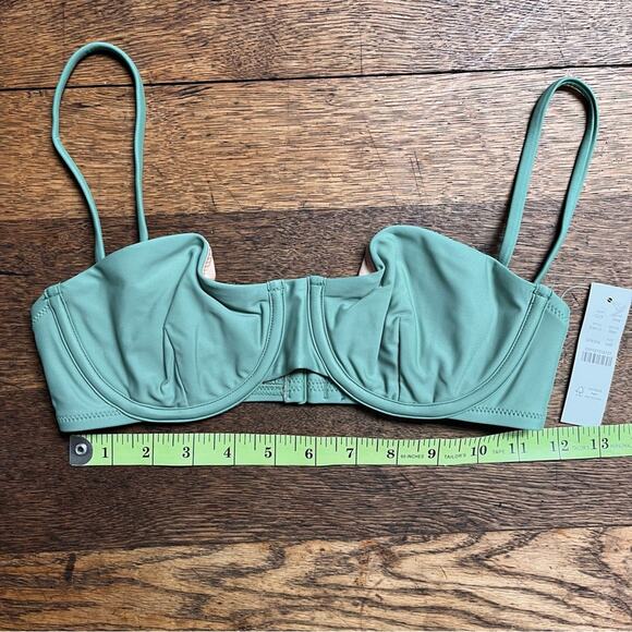 J. Crew Balconette 34B Green Bikini Top with Underwire - Picture 2 of 5
